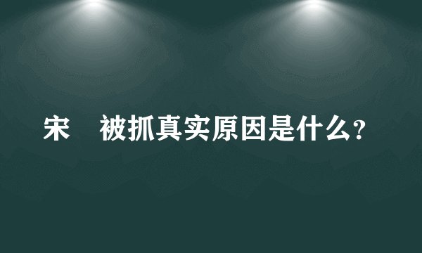 宋喆被抓真实原因是什么？
