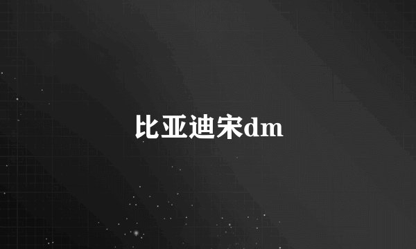 比亚迪宋dm