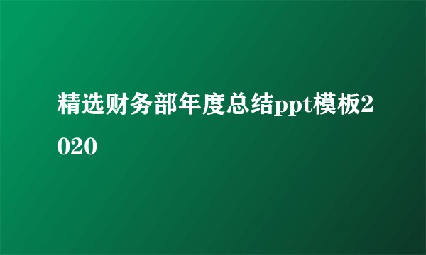 精选财务部年度总结ppt模板2020
