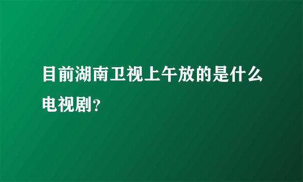 目前湖南卫视上午放的是什么电视剧？