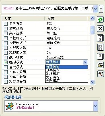 谁能给我发一个拳皇97无限血，无限时间的练习版本？急呀。！！！！