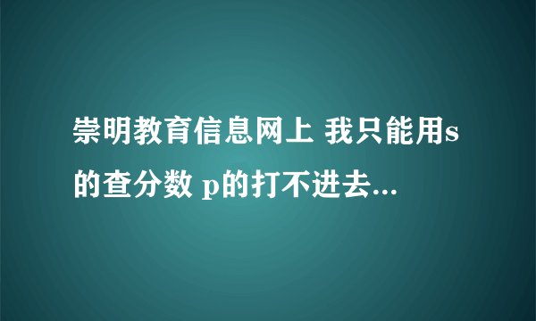 崇明教育信息网上 我只能用s的查分数 p的打不进去 可能密码被改了 如何重新注册
