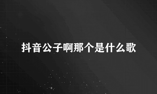 抖音公子啊那个是什么歌