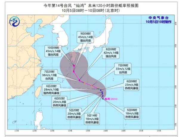 第14号台风灿鸿生成了？
