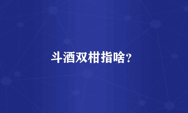 斗酒双柑指啥？