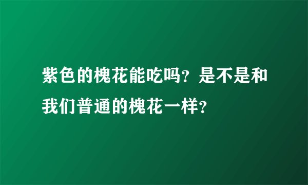 紫色的槐花能吃吗？是不是和我们普通的槐花一样？