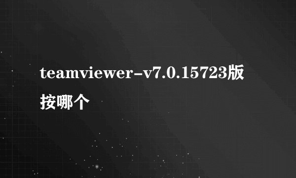 teamviewer-v7.0.15723版 按哪个