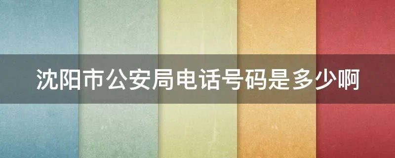 沈阳市公安局电话号码是多少啊