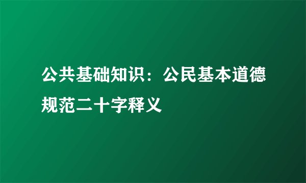 公共基础知识：公民基本道德规范二十字释义