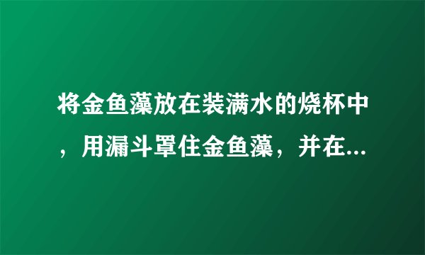 将金鱼藻放在装满水的烧杯中，用漏斗罩住金鱼藻，并在漏斗上倒扣一只装满水的试管，将该装置放在阳光下照射一段时间，当气体充满试管的一半时，放入余烬的木条，发现余烬的木条复燃了，说明金鱼藻（　　）A.光合作用制造了氧气B. 光合作用消耗了二氧化碳C. 呼吸作用吸收了氧气D. 呼吸作用释放了二氧化碳